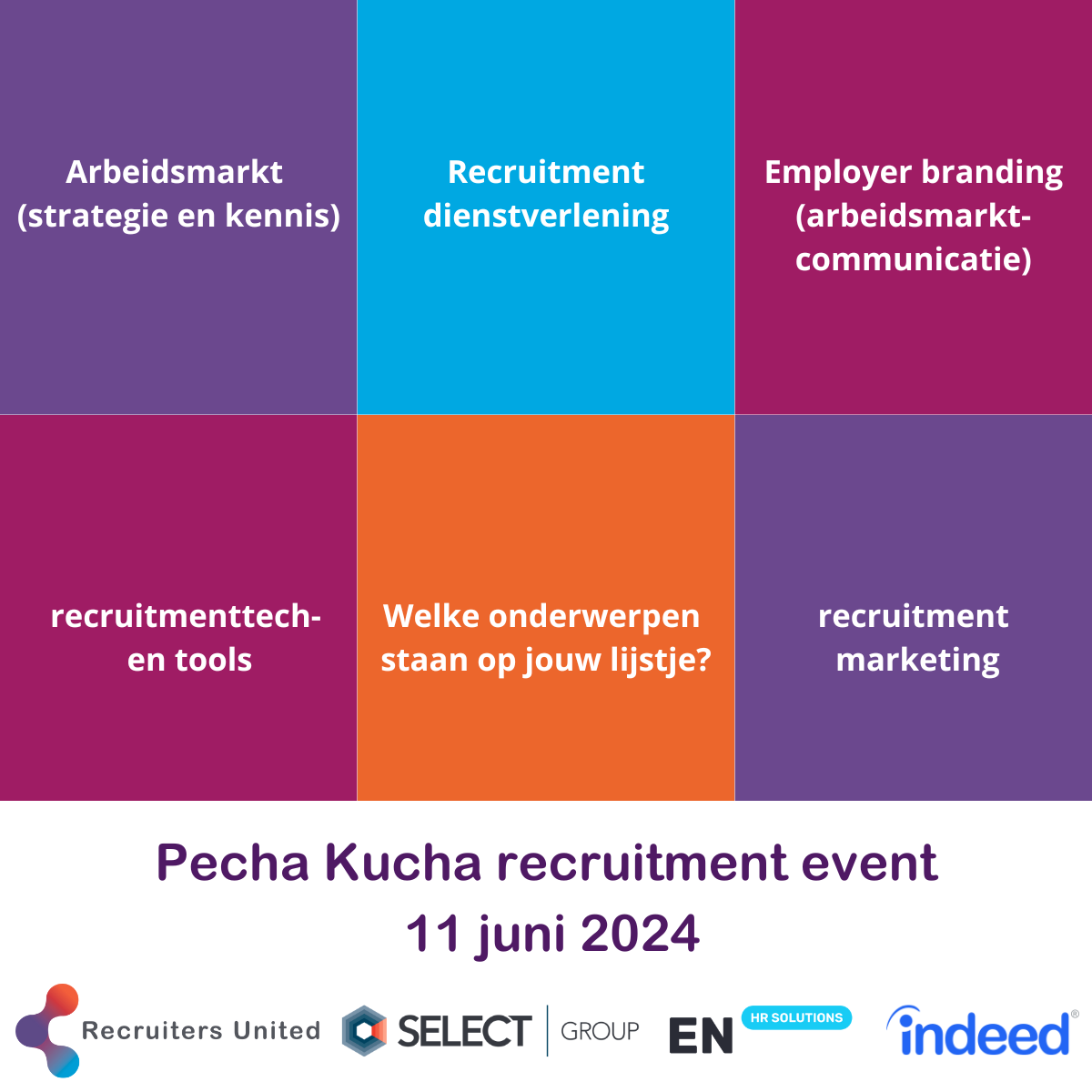 Banner van onze partner Pecha Kucha Recruiters United