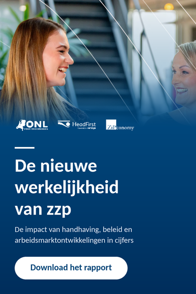 Banner van onze partner Rapport de nieuwe werkelijkheid van zzp